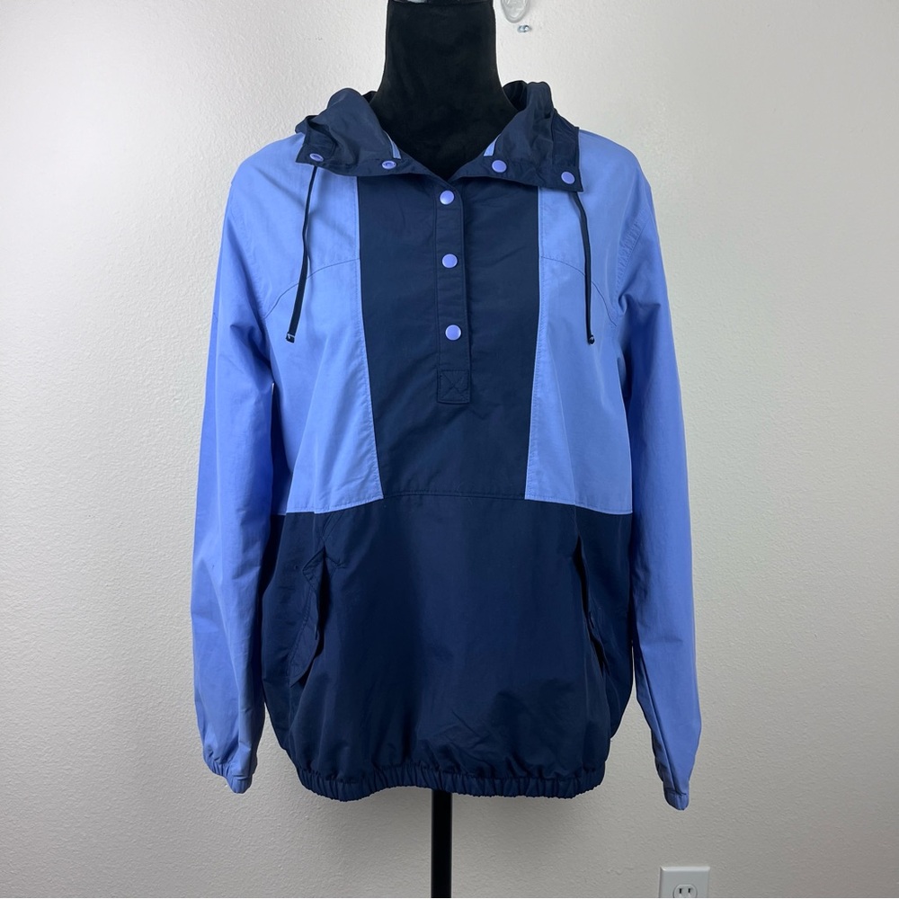 Columbia PFG Jacket Womens Medium Popover Hoodie Nylon Gorpcore Fishing Blue